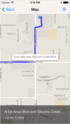 Step-by-Step Directions on Map "Step-by-Step Directions on Map"